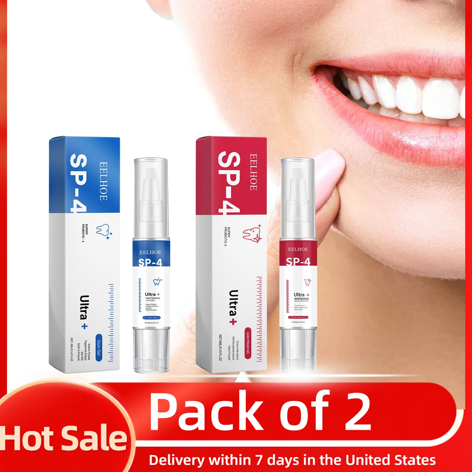 Teeth Whitening Xylitol - 2pcs Gum Repair Gel Spray Deep