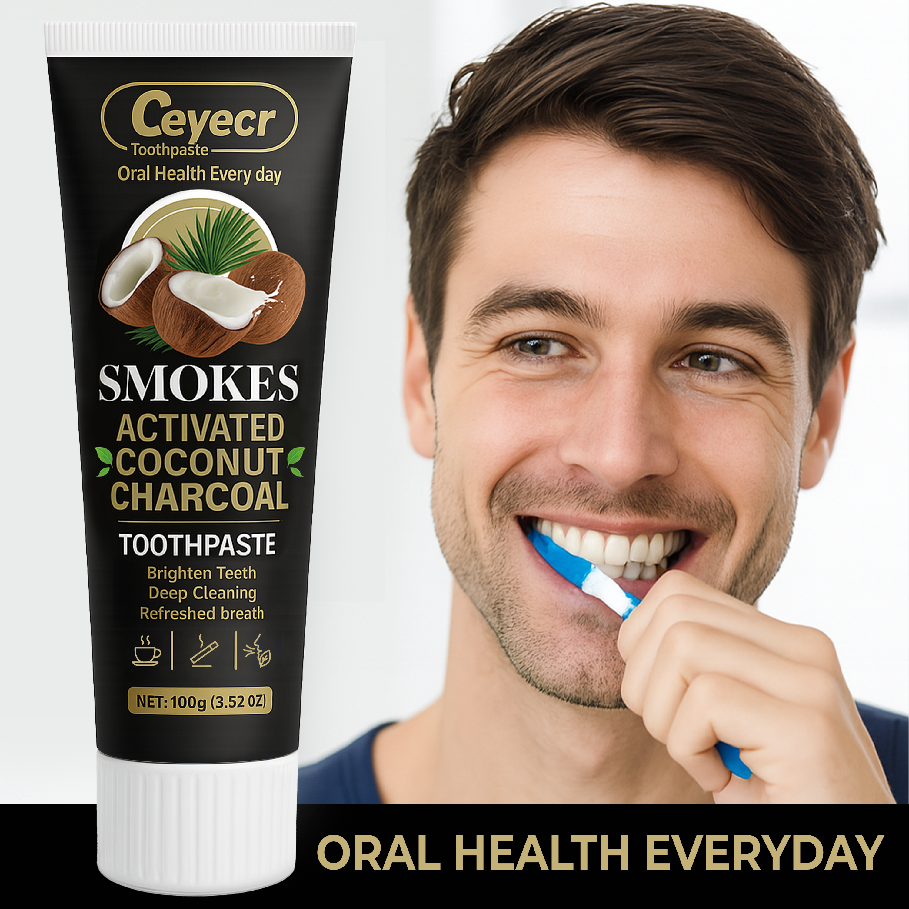Remineralizing Toothpaste - 1pc Natural Activated Charcoal Toothpaste for