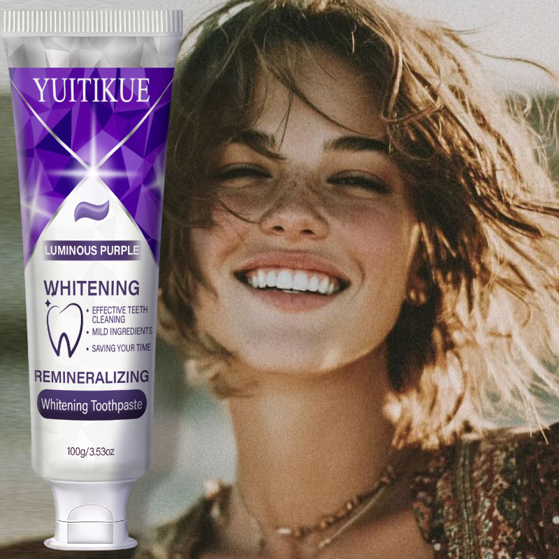 Remineralizing Toothpaste - YUITIKUE Luminous Purple Whitening Toothpaste 100g,