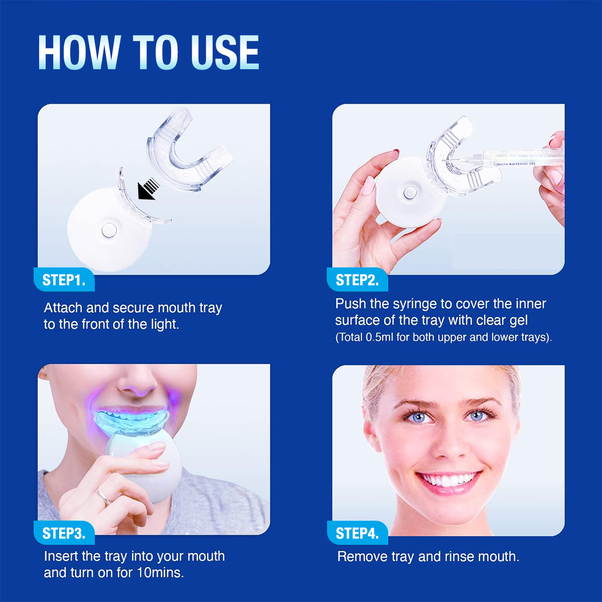 Teeth Whitening Kit - 5X LED L - Teeth Whitening Gels บทวิจารณ์และราคา