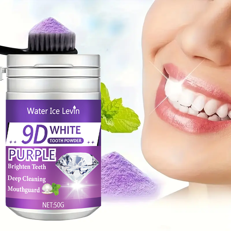 9D White Purple Toothpowder. B - Teeth Whitening Instant บทวิจารณ์และราคา