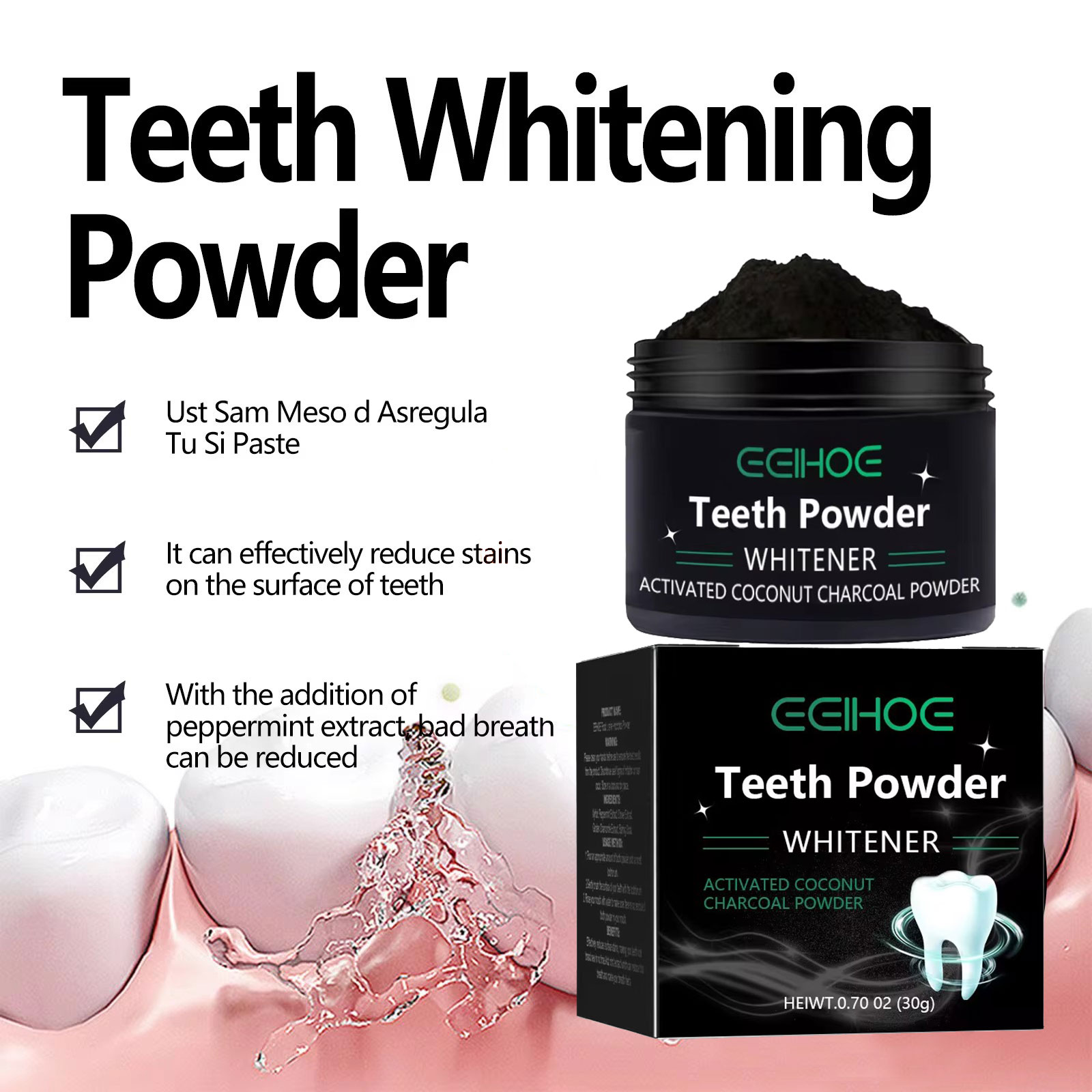EELHOE Charcoal Powder for Tee - Teeth Whitening Charcoal บทวิจารณ์และราคา