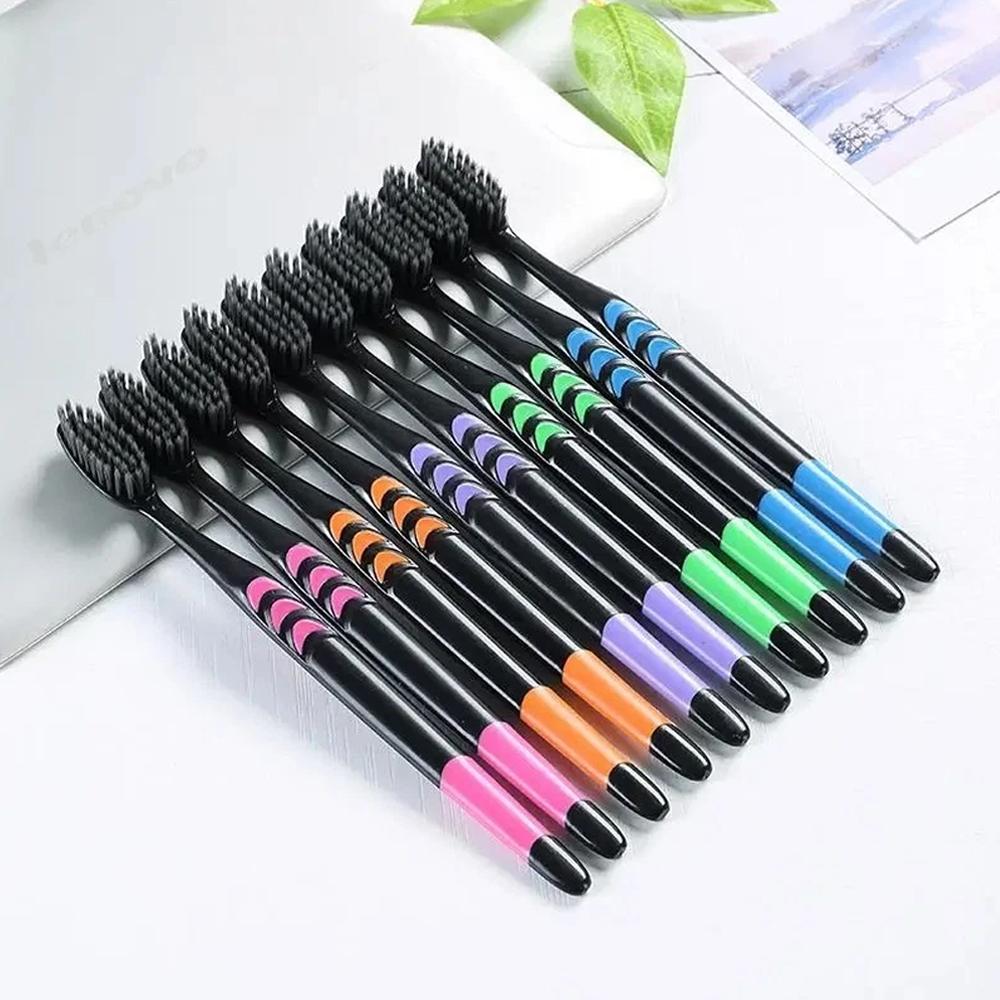10PCS Toothbrush Natural Bambo - Teeth Whitening Charcoal บทวิจารณ์และราคา