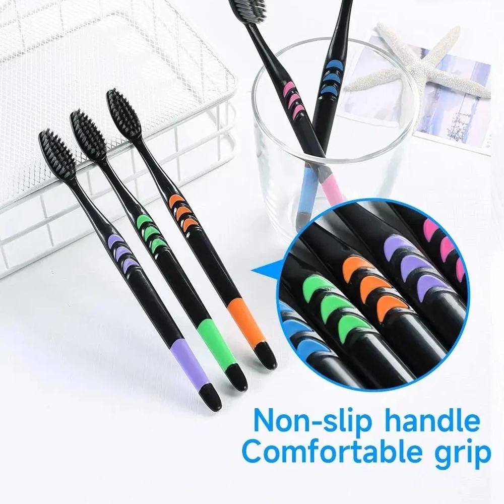 10PCS Toothbrush Natural Bambo - Teeth Whitening Charcoal บทวิจารณ์และราคา