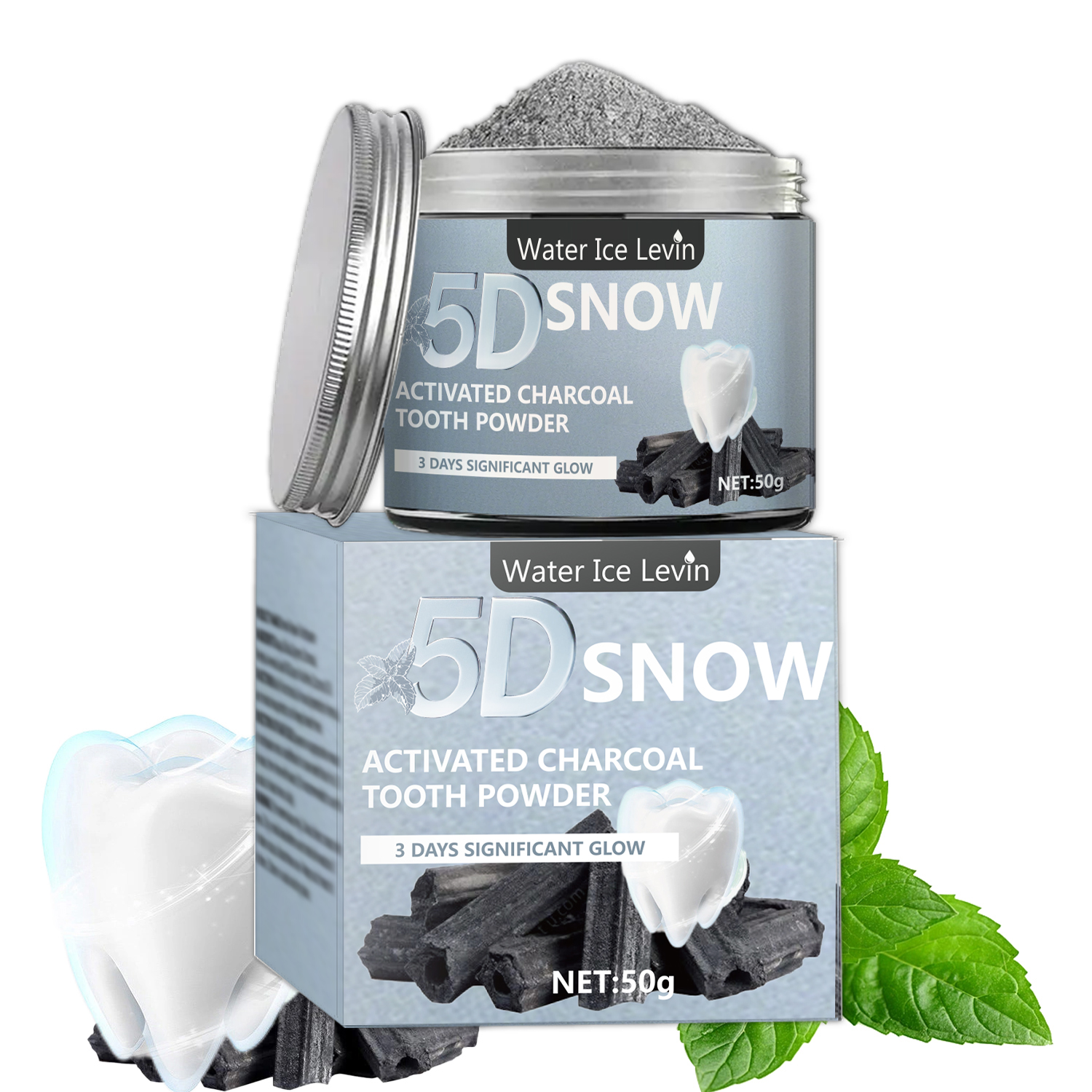 Water Ice Levin 5D Snow Activa - Teeth Whitening Charcoal บทวิจารณ์และราคา
