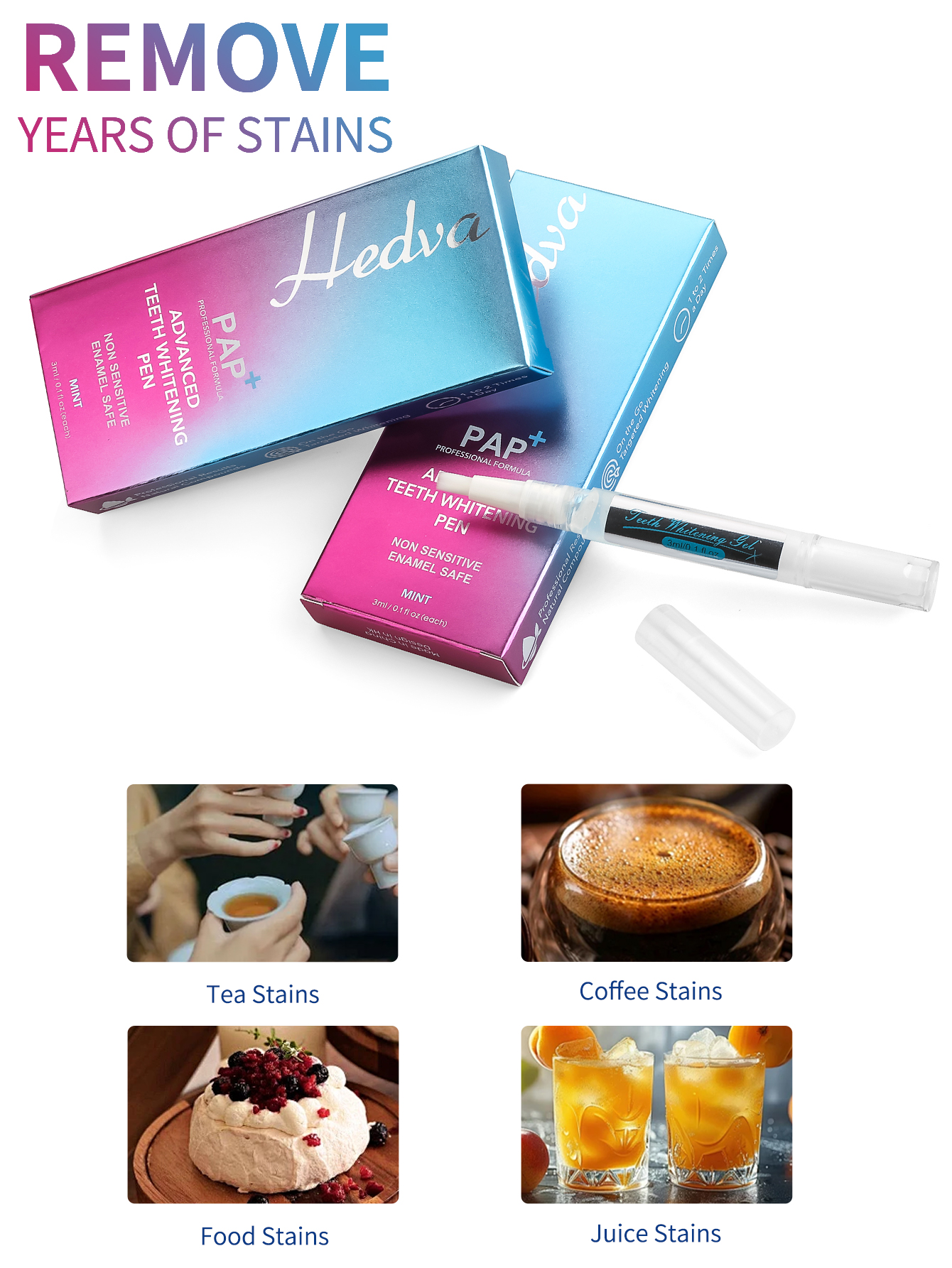 Hedva PAP+ Teeth Whitening Pen - Teeth Whitening Instant บทวิจารณ์และราคา