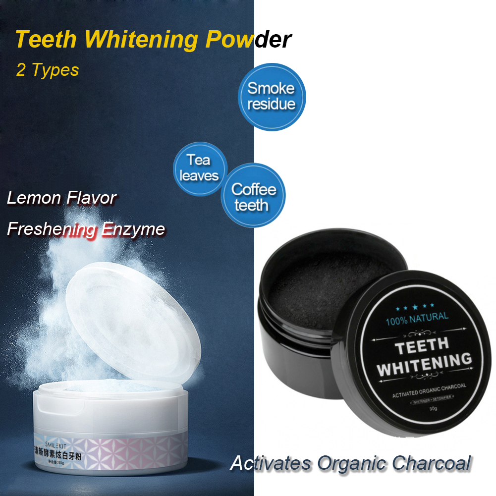 2 Types Teeth Whitening Powder - Teeth Whitening Charcoal บทวิจารณ์และราคา
