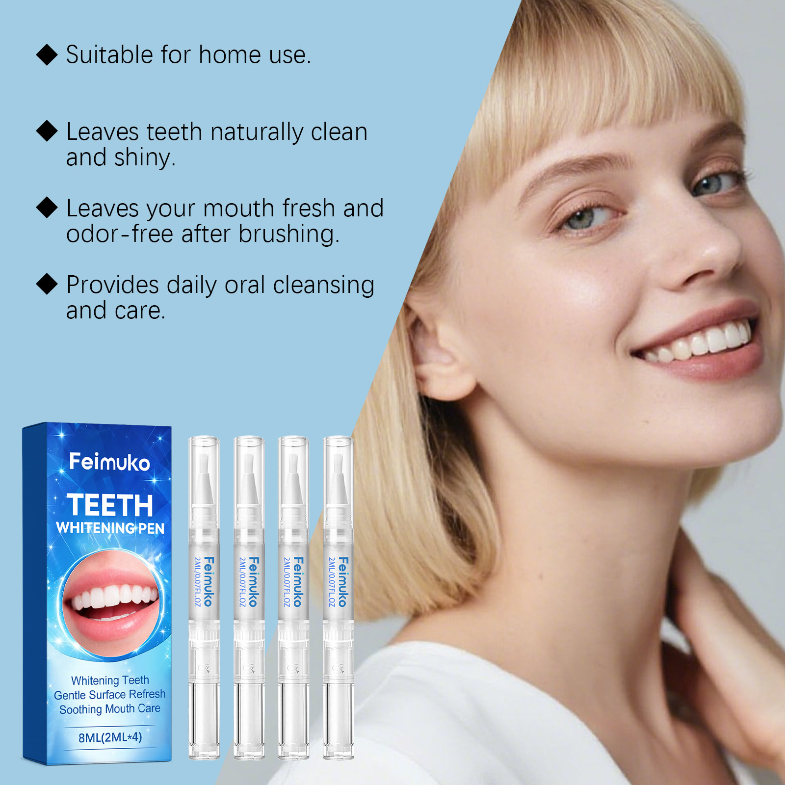 Feimuko 8ml Teeth Gel Pen Gent - Teeth Whitening With Hydrogen Peroxide บทวิจารณ์และราคา