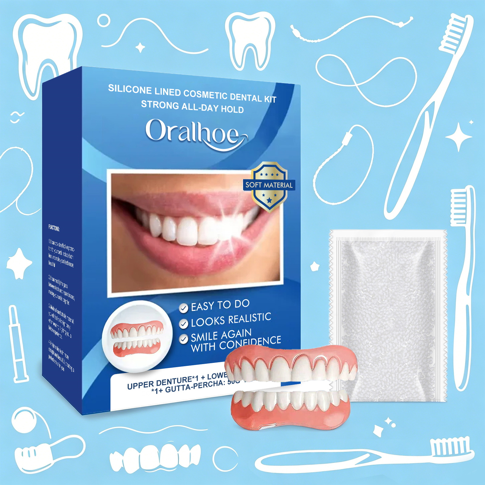 Silicone Lined Cosmetic Dental - Teeth Whitening Instant บทวิจารณ์และราคา