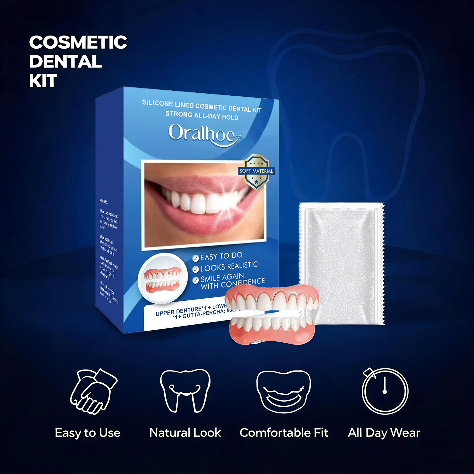 Silicone Lined Cosmetic Dental - Teeth Whitening Instant บทวิจารณ์และราคา
