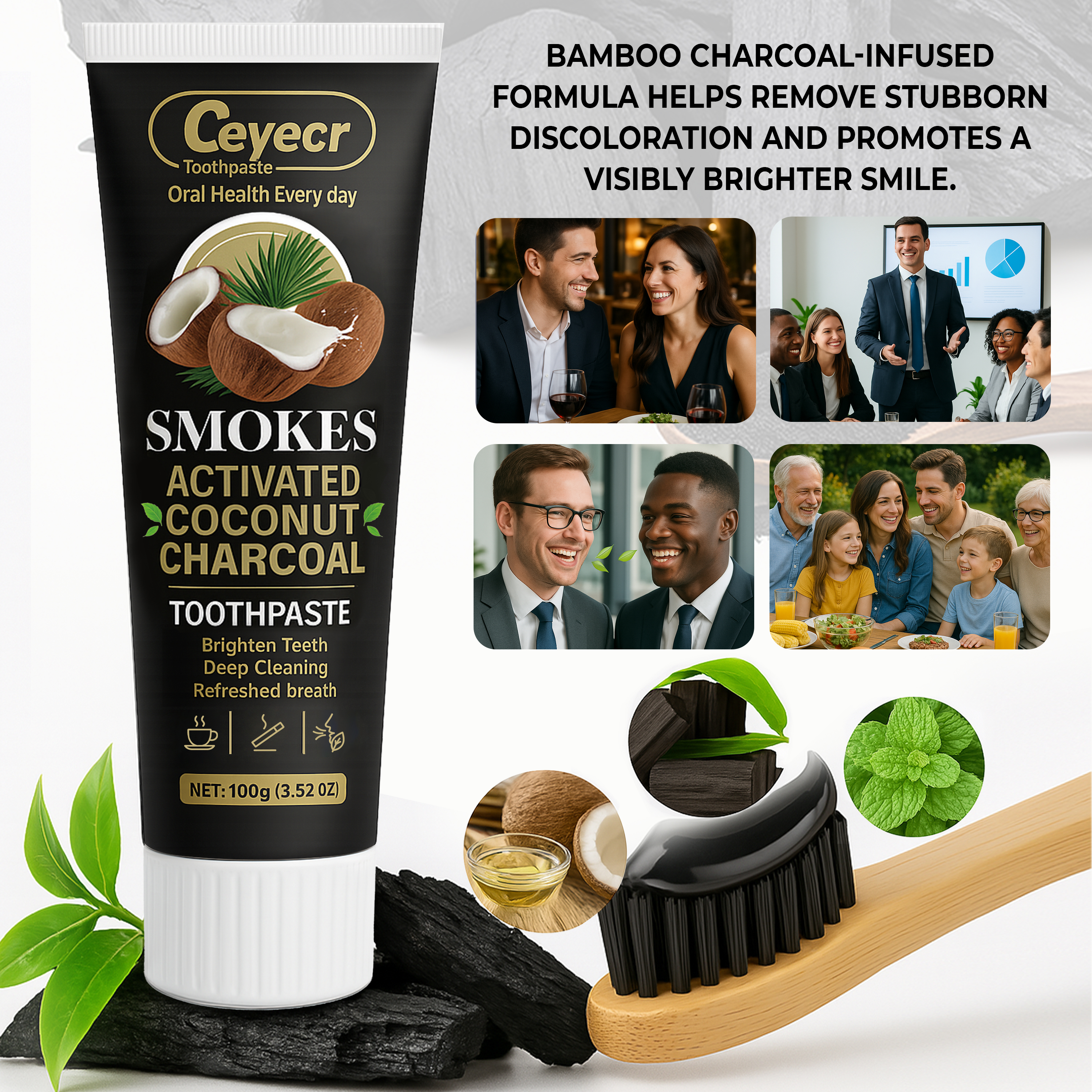 1pc Natural Activated Charcoal - Remineralizing Toothpaste บทวิจารณ์และราคา