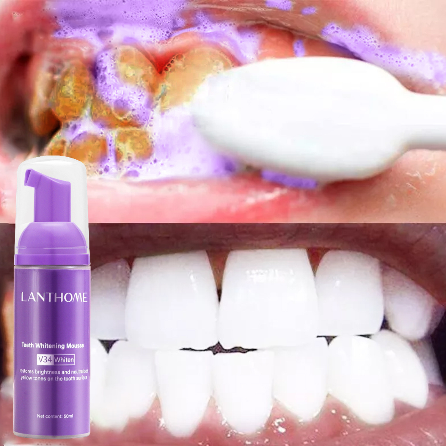 V34 Teeth Whitening Mousse Too - Teeth Whitening Xylitol บทวิจารณ์และราคา