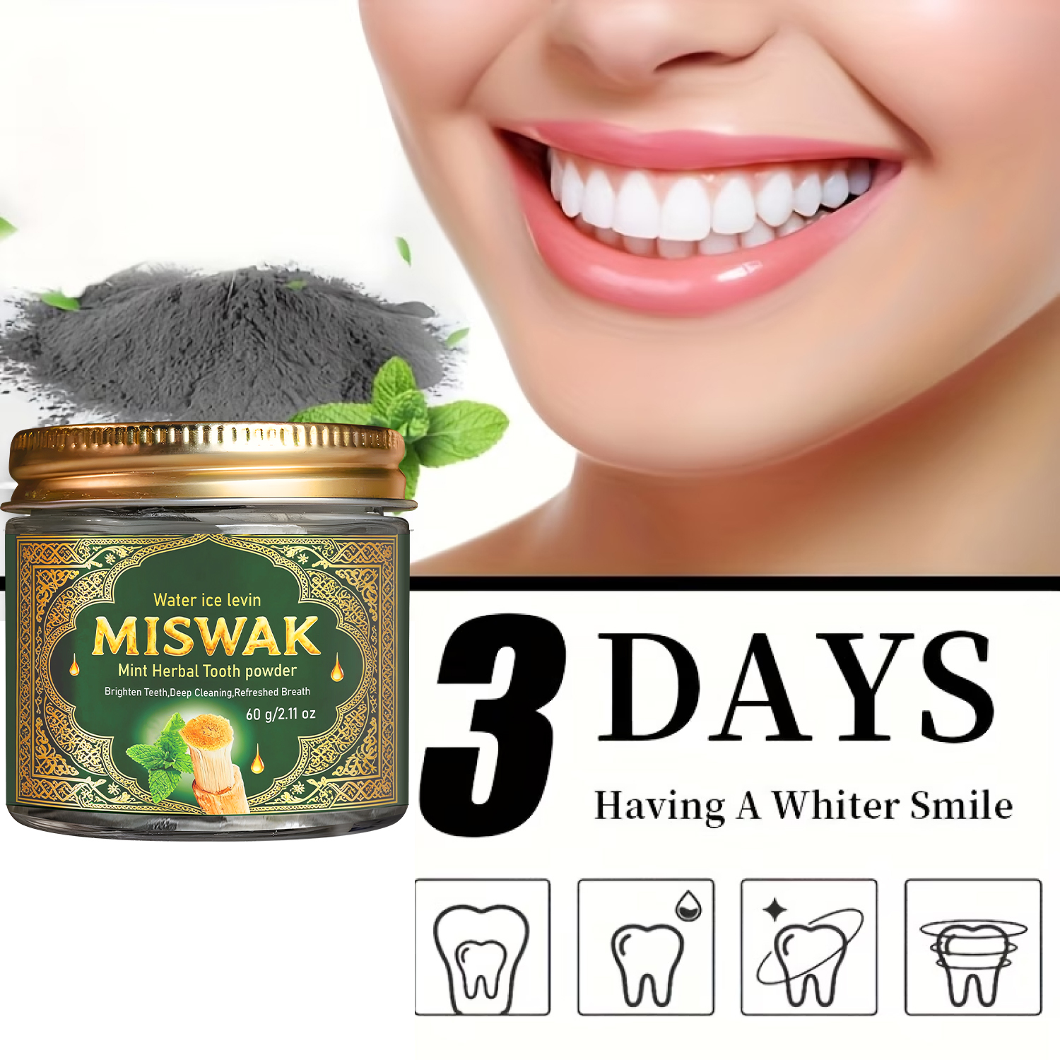 MISWAK Mint Herbal Tooth Powde - Remineralizing Toothpaste บทวิจารณ์และราคา
