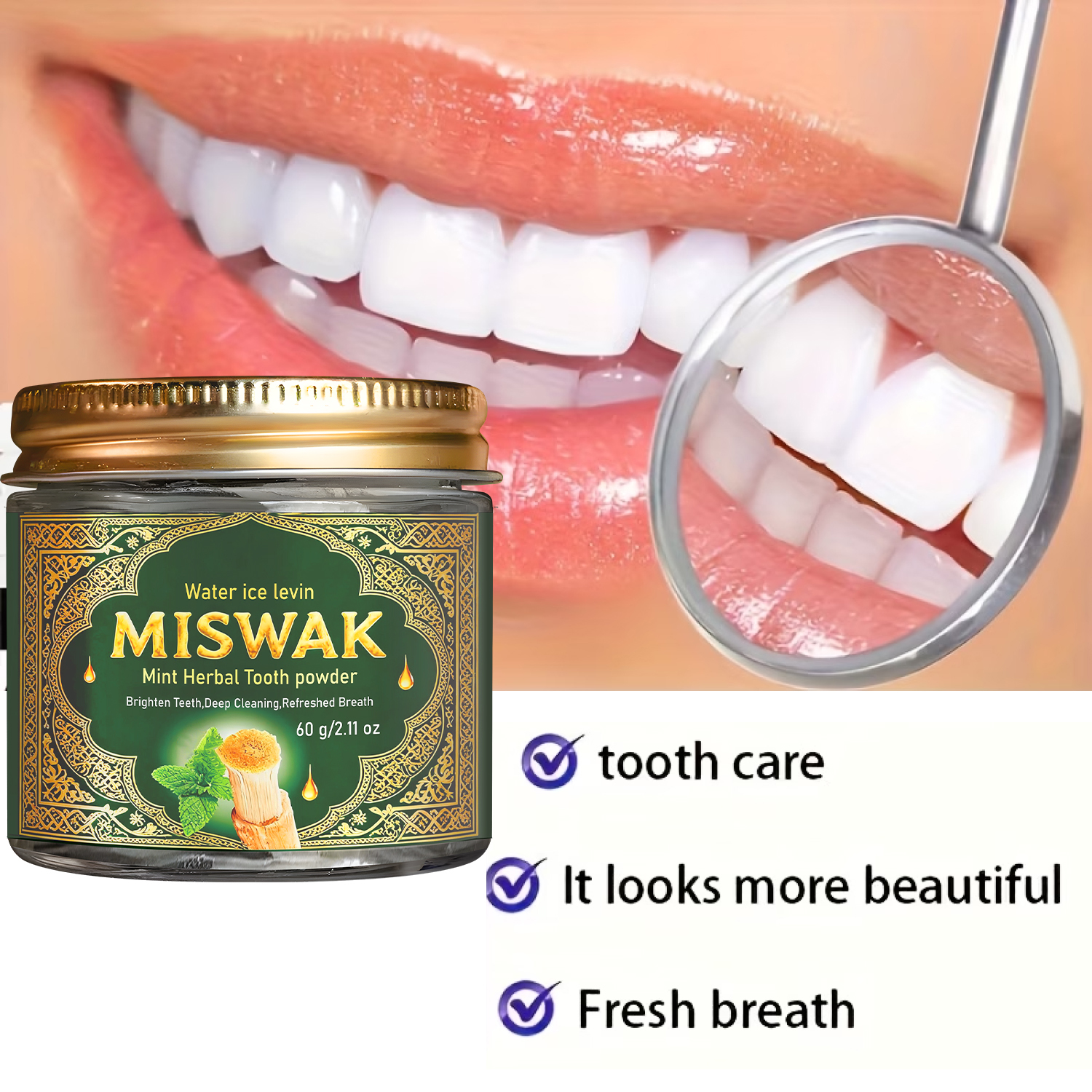 MISWAK Mint Herbal Tooth Powde - Remineralizing Toothpaste บทวิจารณ์และราคา