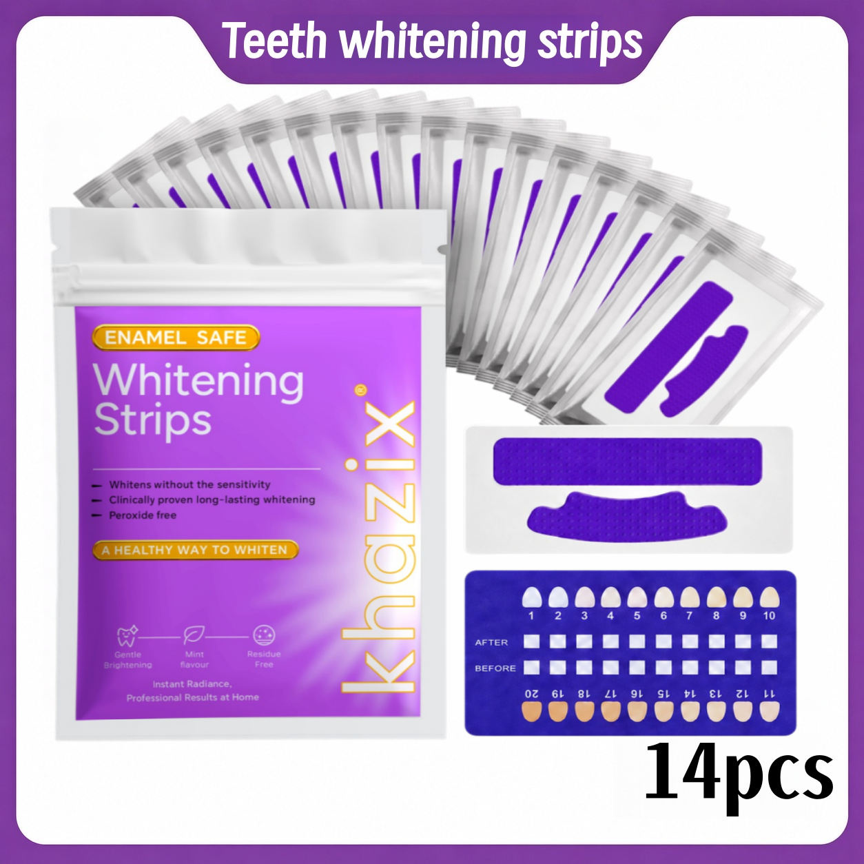 Teeth Whitening Strips 14 Pcs, - Teeth Whitening Kit บทวิจารณ์และราคา