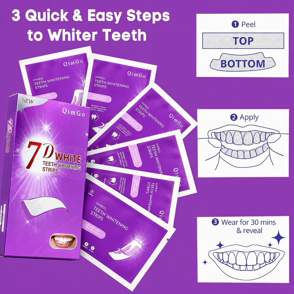 Purple Teeth Whitening Strip N - Teeth Whitening Instant บทวิจารณ์และราคา