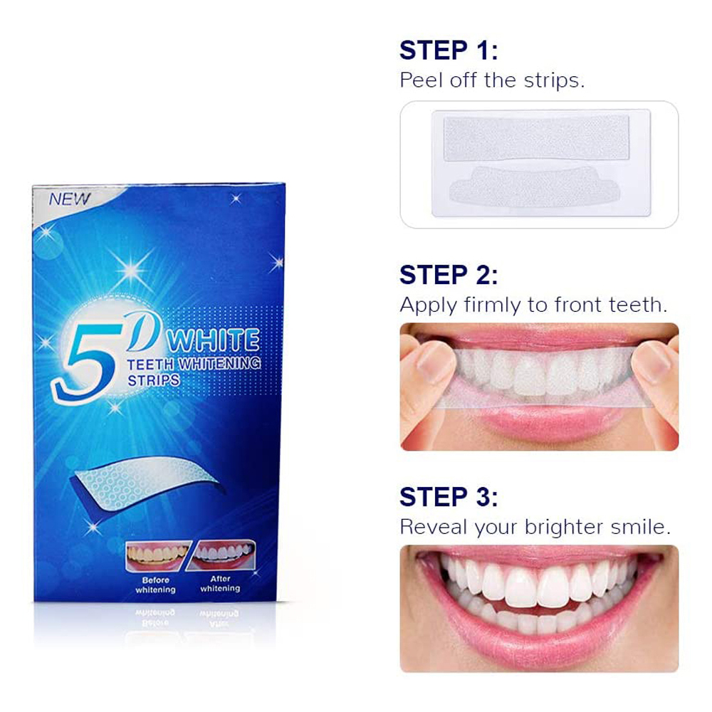 5D White Teeth Whitening Strip - Teeth Whitening Xylitol บทวิจารณ์และราคา