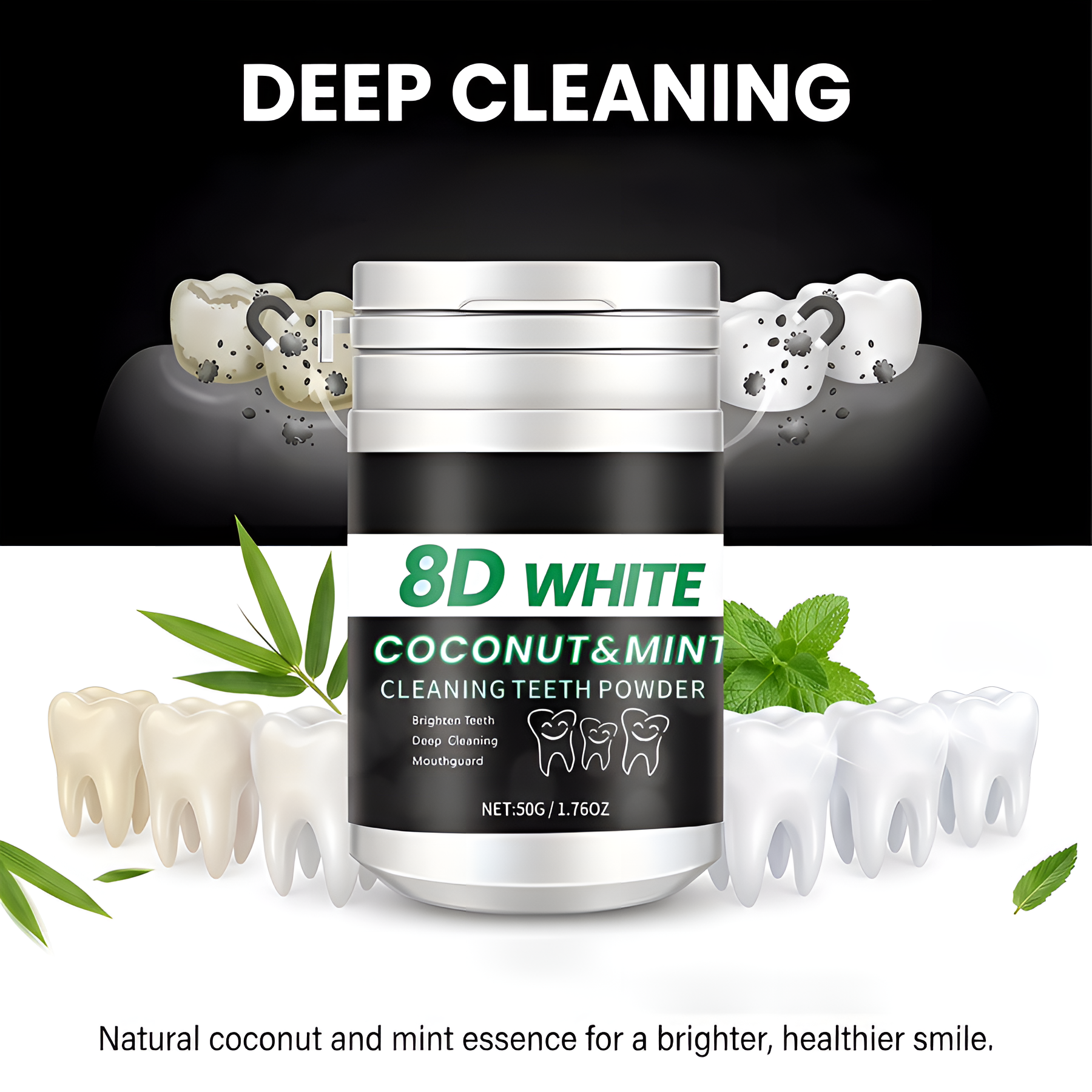 8D Charcoal Teeth Whitening Po - Teeth Whitening Charcoal บทวิจารณ์และราคา