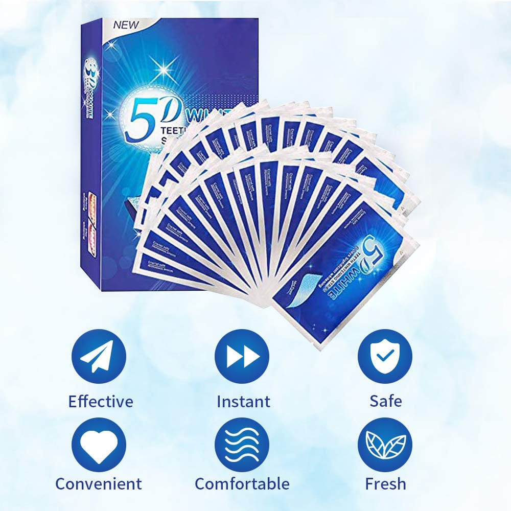 5D White Teeth Whitening Strip - Teeth Whitening Gels บทวิจารณ์และราคา