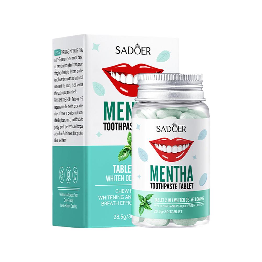 Mint Solid Toothpaste Tablets  - Teeth Whitening Charcoal บทวิจารณ์และราคา